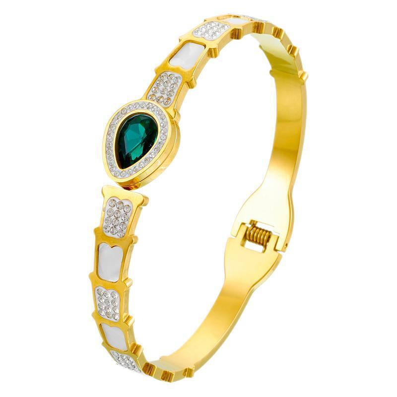 Luxury Brand Designer Jewelry For Women Titanium Steel Bracelet With Zircon And Water Drop Diamonds Ins Geometric Bracelet For Women Designer Bracelet