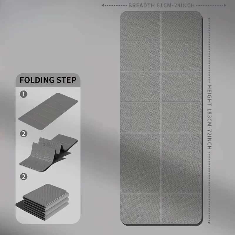 183X61Foldable TPE Yoga Mat Eco Friendly Double Sided Non-slip Folding Travel Fitness Mat for Yoga Pilates Floor Workou M260312