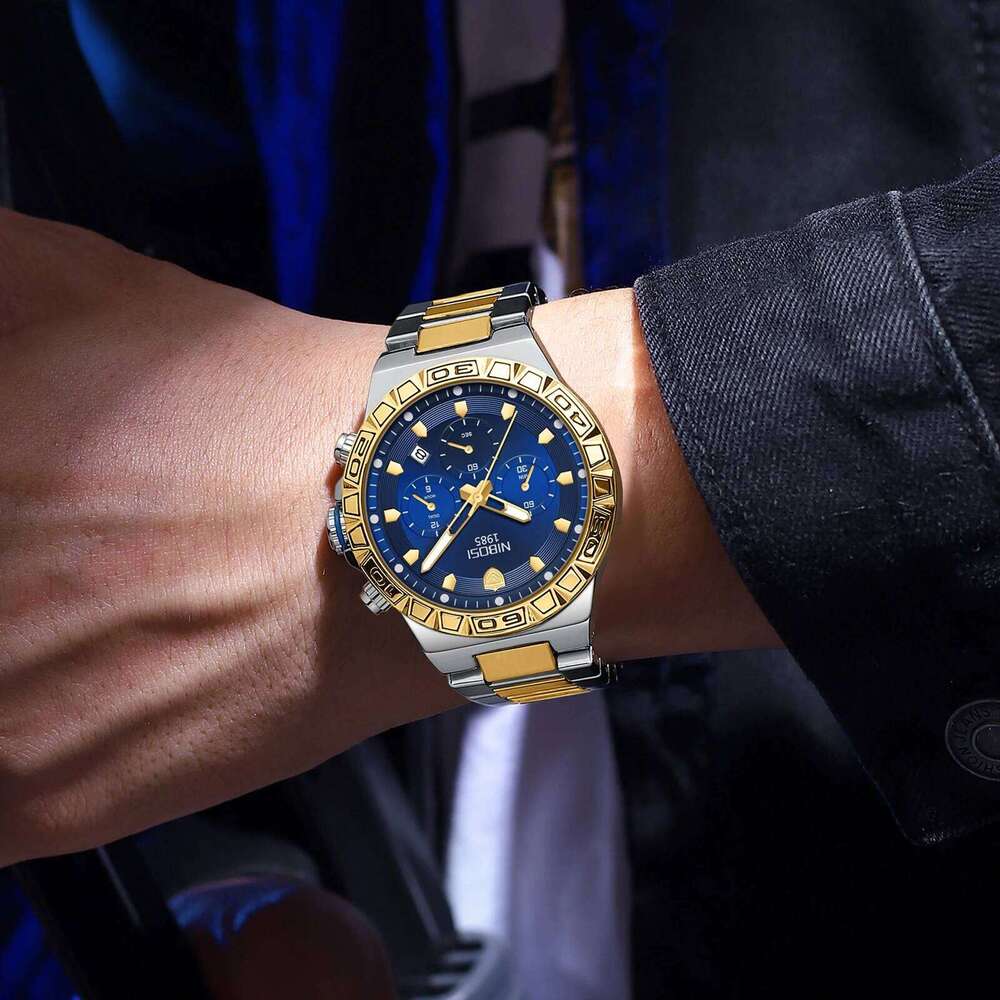 NIBOSI Sports Top Brand Luxury Quartz Watches for Men Stainless Steel Military Waterproof Wristwatches Reloj Hombre