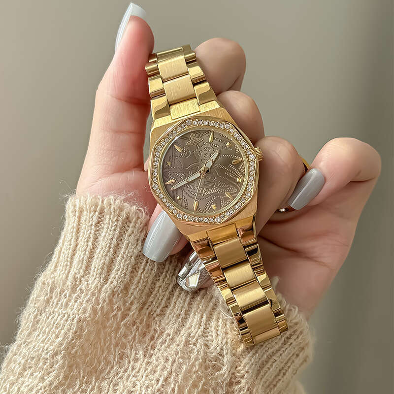 With Box Women's Design gold High-Value Waterproof Quartz Watch for Women Dainty Free gift