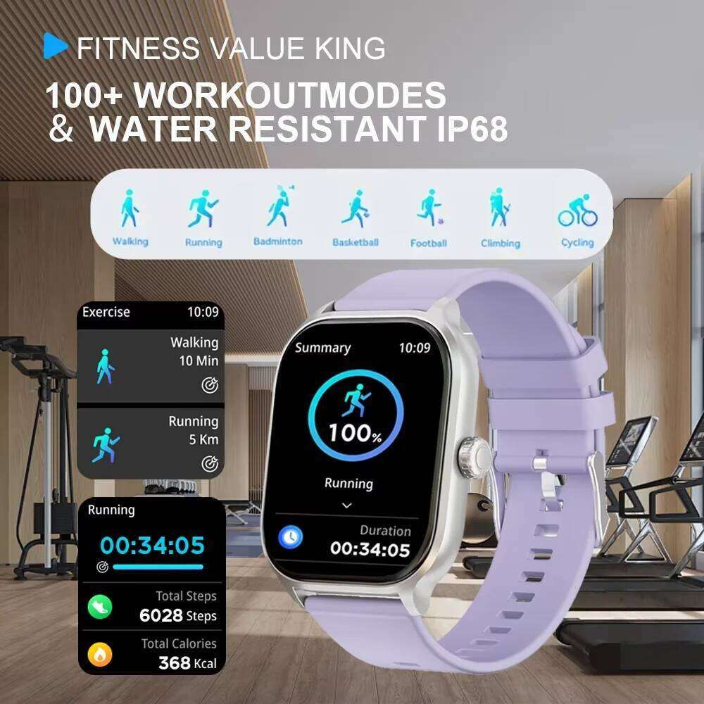 LAXASFIT Smartwatch Health Monitoring Bluetooth Calling IP68 Water Resistance All-Day Heart Rate Tracking For Men and Women