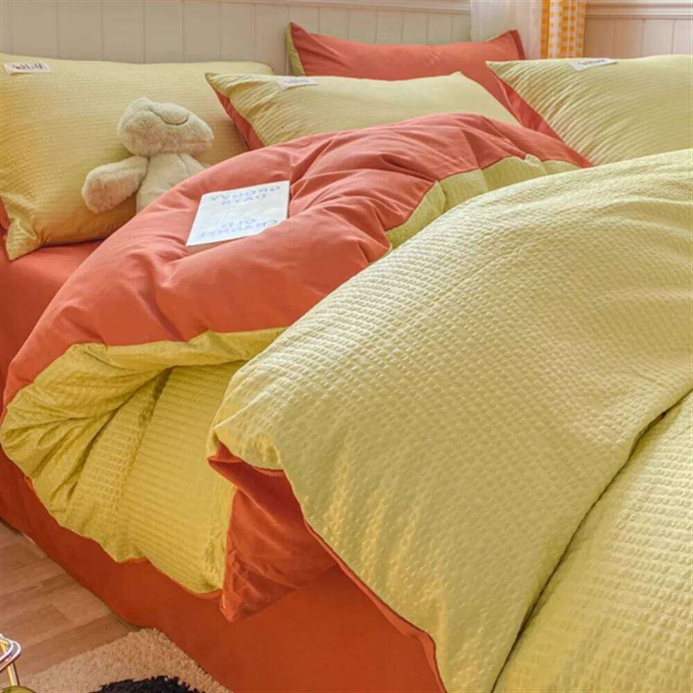 Huafu Ge Washed Four Piece Set, Non All Pure Cotton Bedding, Bed Sheets, Duvet Covers, Bedding Products H260312