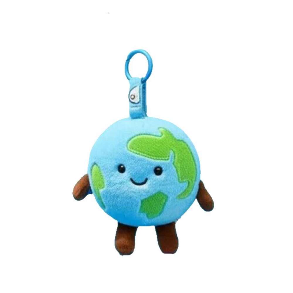 Celebrity-style small earth plush toy pendant, creative backpack decoration, keychain, birthday gift wholesale