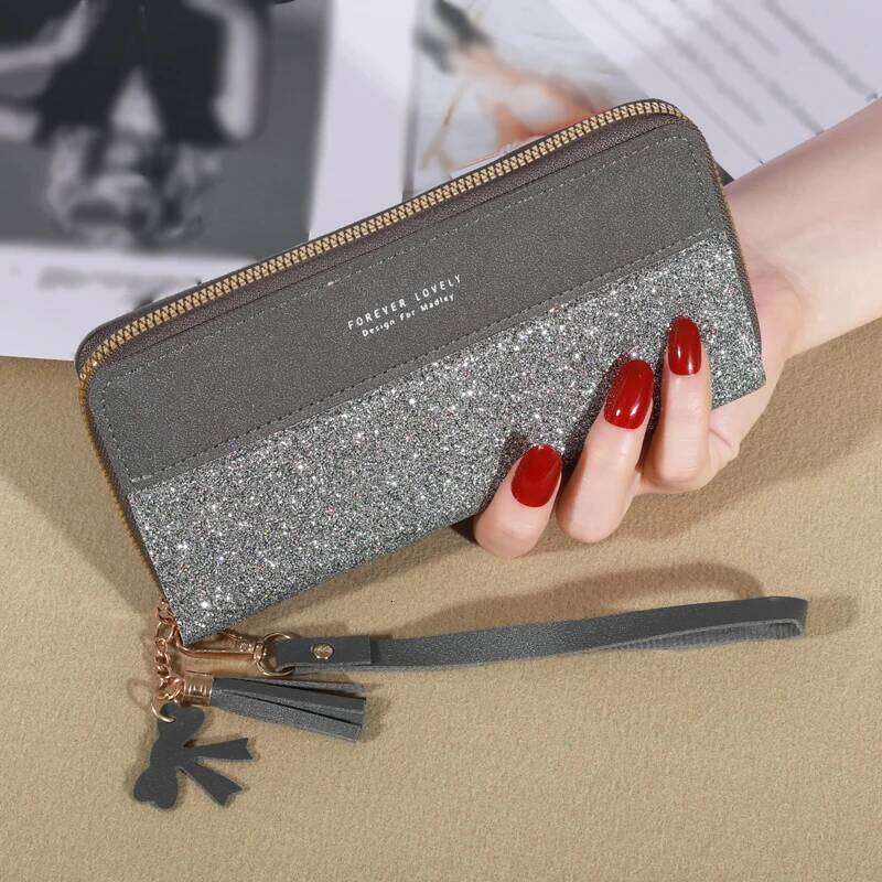 Fashion Zipper Ladies Long Tote Bag Coin Card Holder PU Leather Wallet