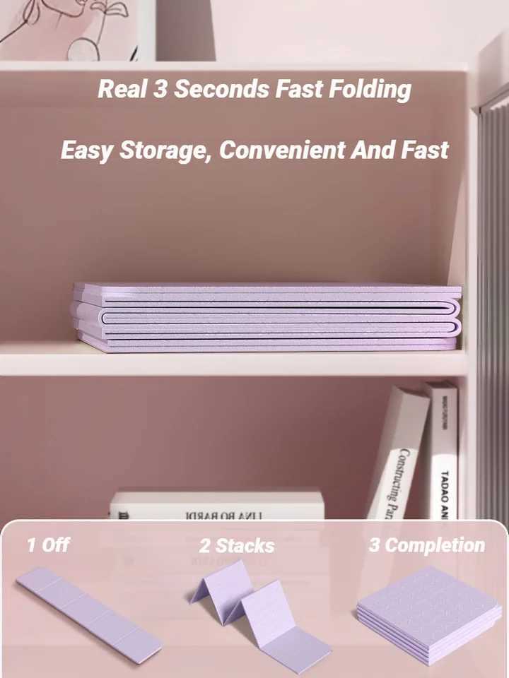 Foldable Yoga Mat Mute Eco Friendly Folding Travel Fitness Exercise Double Sided Non-Slip For Pilates Floor Workouts Dance M260312