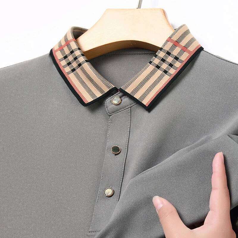 Quality Men's Polo Shirt Striped Print Short Sleeve Classic Lapel T-Shirt Business Casual fashion Menswear Top 26H0312