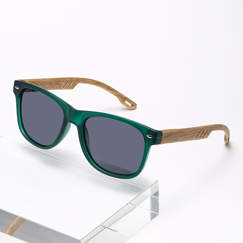 retro leg for men, square wooden sunglasses, new spring-legged color-coated men's sunglasses