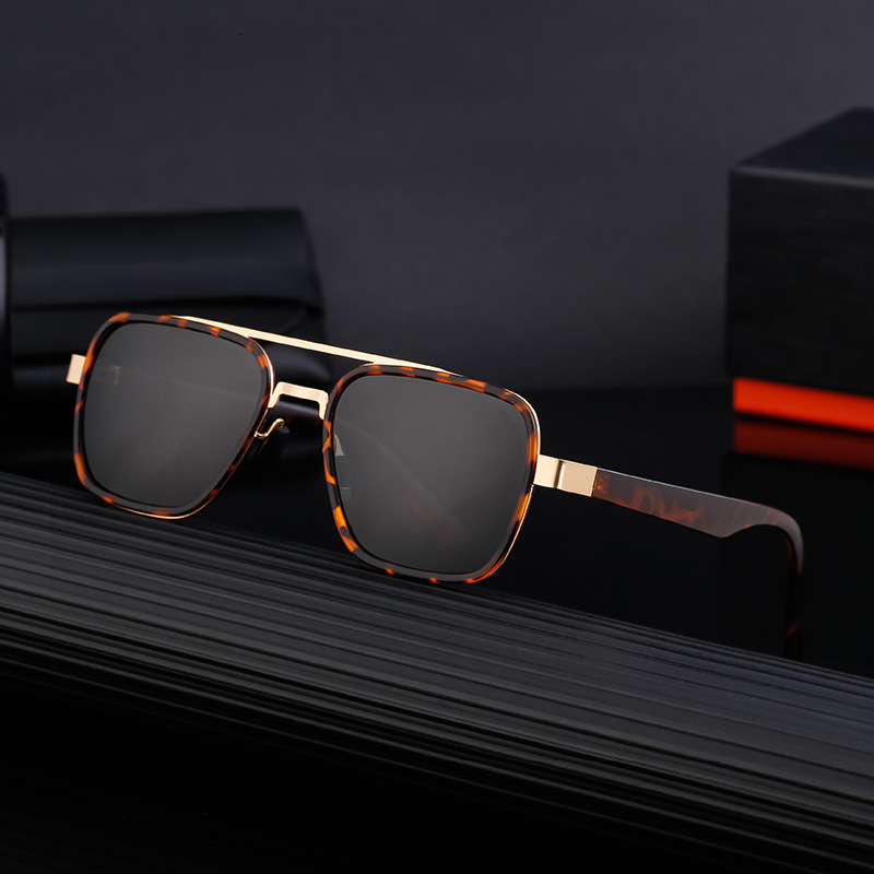 2026 New Fashion Square Frame Polarized Sunglasses for Men Driving Anti-Glare Outdoor Sun Protection Shades