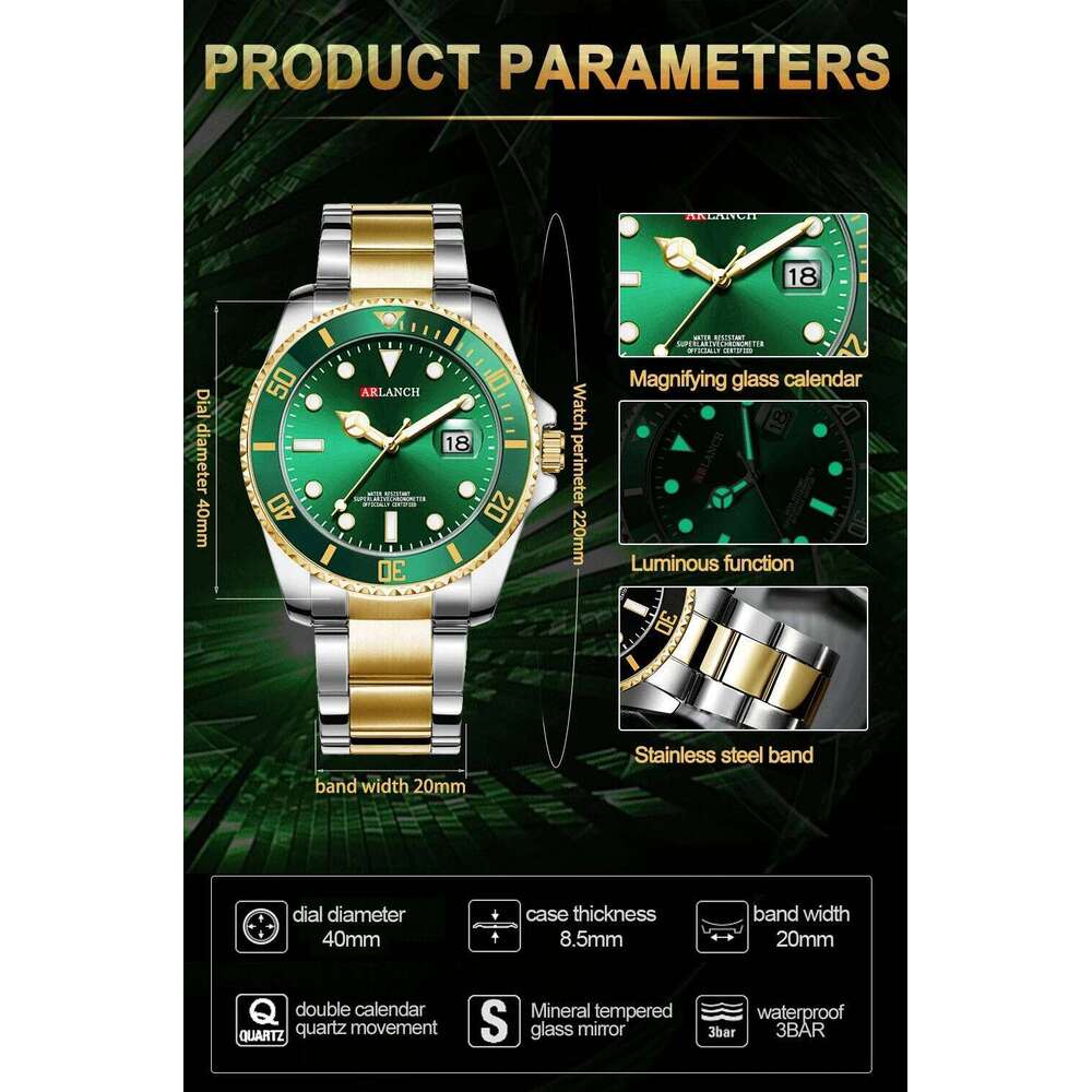 BINBOND 305 Business Sports Multi functional Waterproof Night Light Calendar Fashion Men's Quartz Watch 2025