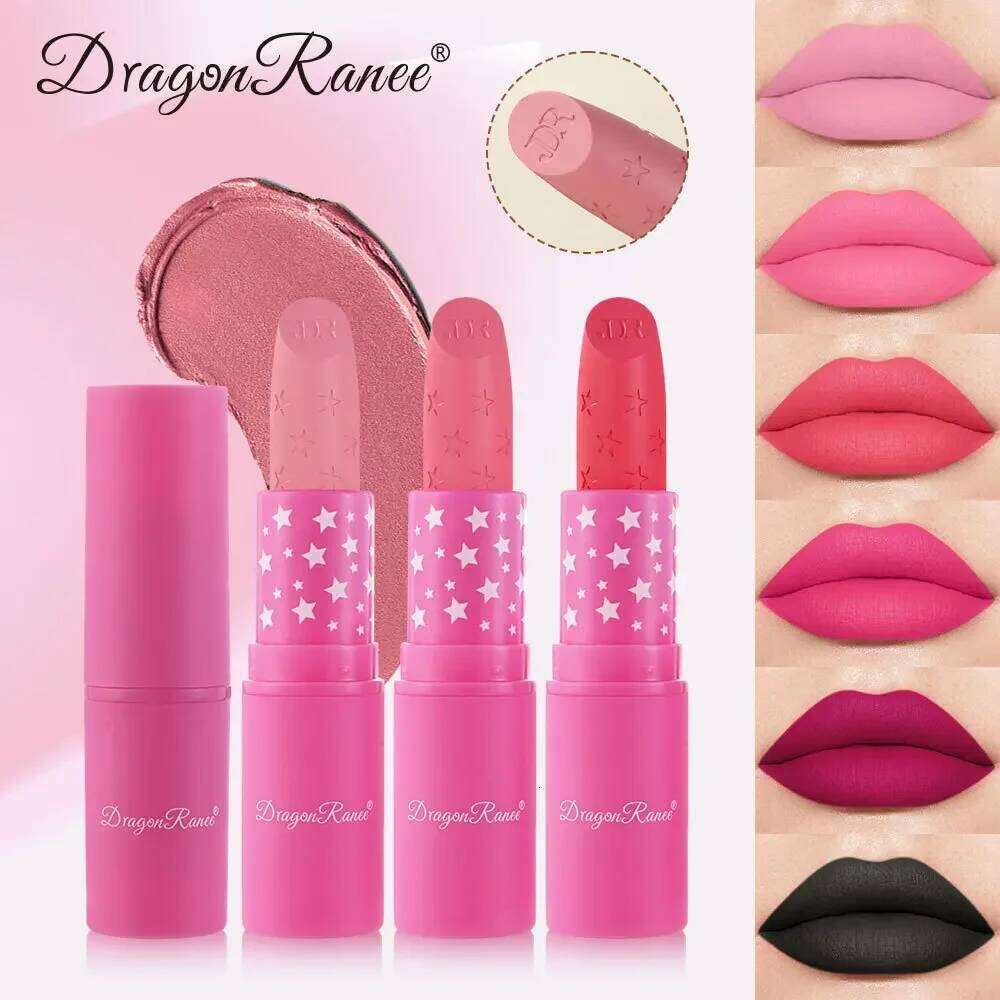 3Pcs/Box Korean Matte Lipstick Set for Women Waterproof Long-Lasting High Pigmented Lipgloss Cosmetic Beauty Makeup W260311