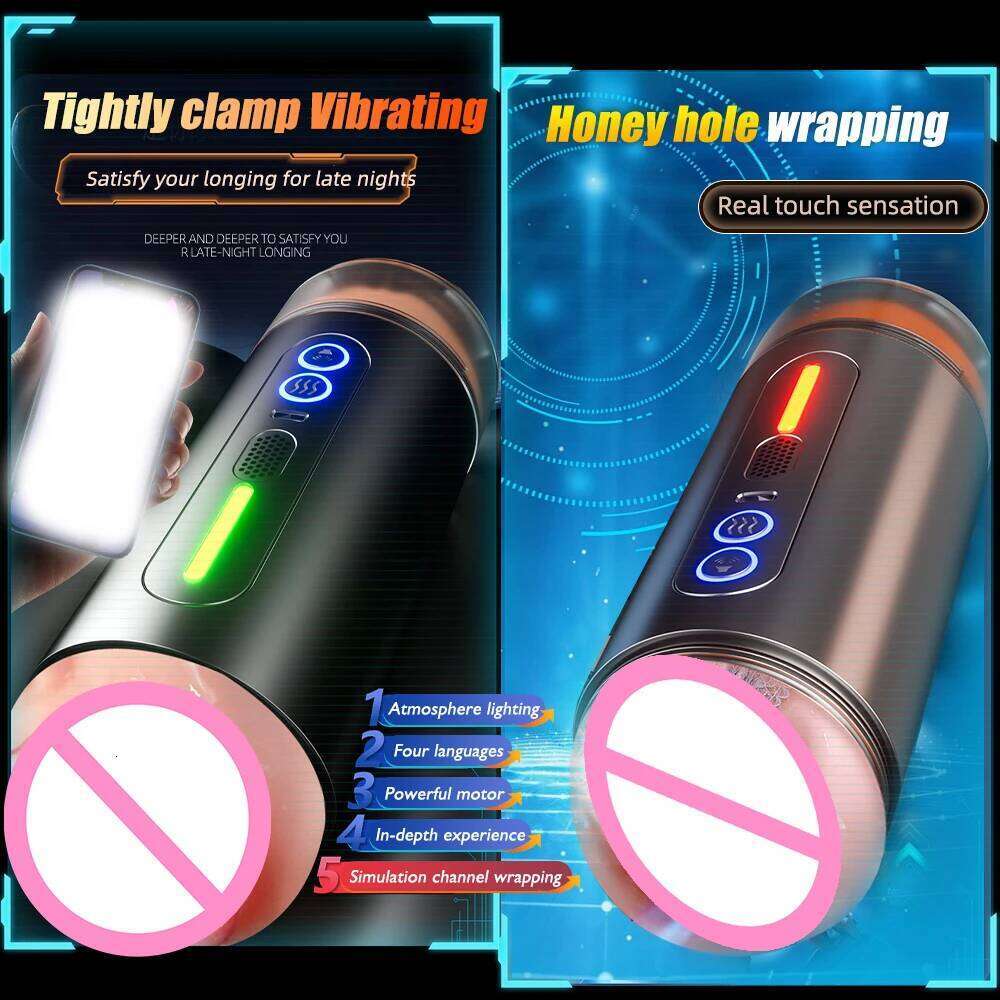 Automatic Male Masturbator Blowjob Vaginal Penetration Intelligent Heating Sexy Voice Oral Clamping Vibrator Sex Toy For Men Z260311