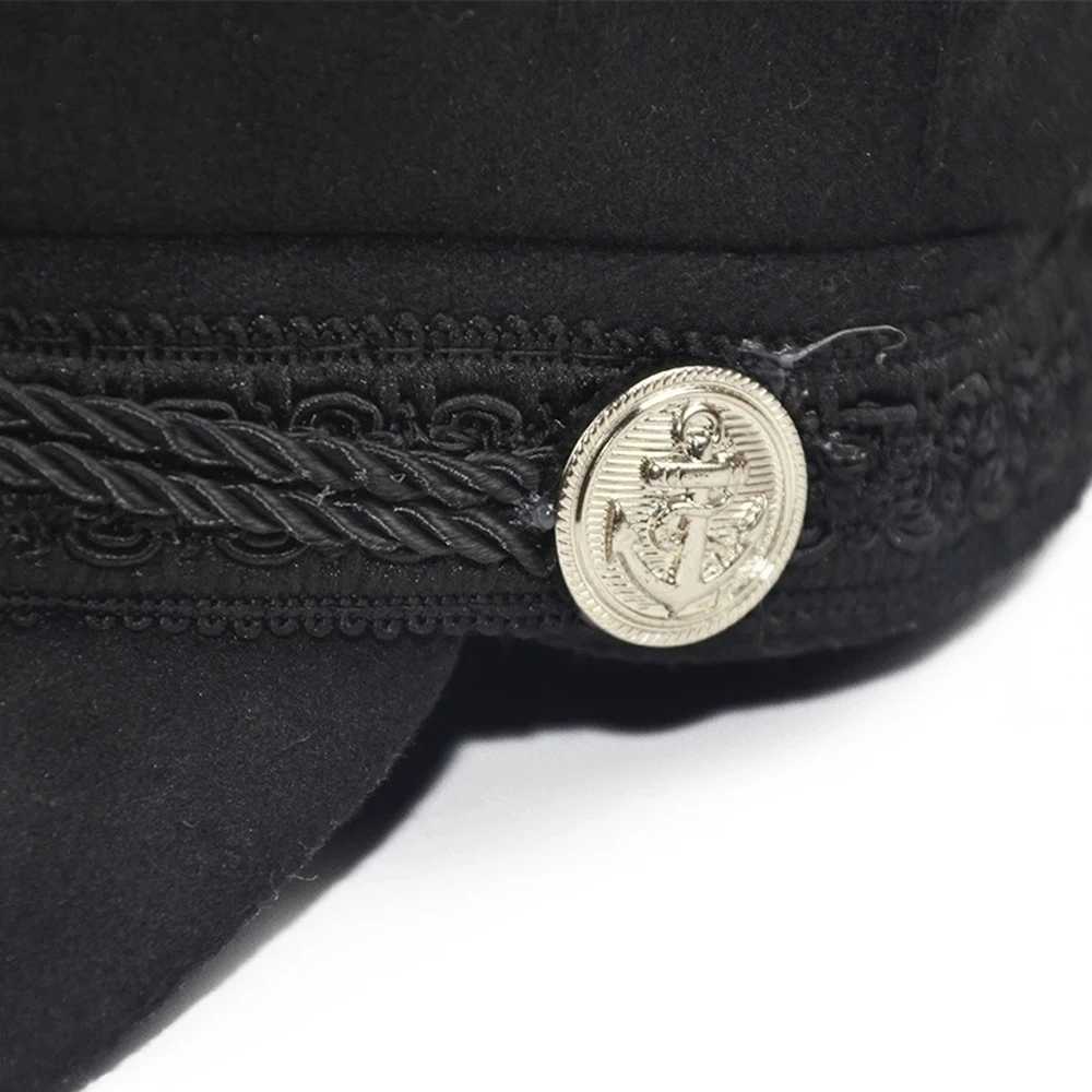 Fashion Women Men Spring Autumn Sailor Black Ladies Beret Top Captain Cap Travel Octagonal Hat H260312 - view 5
