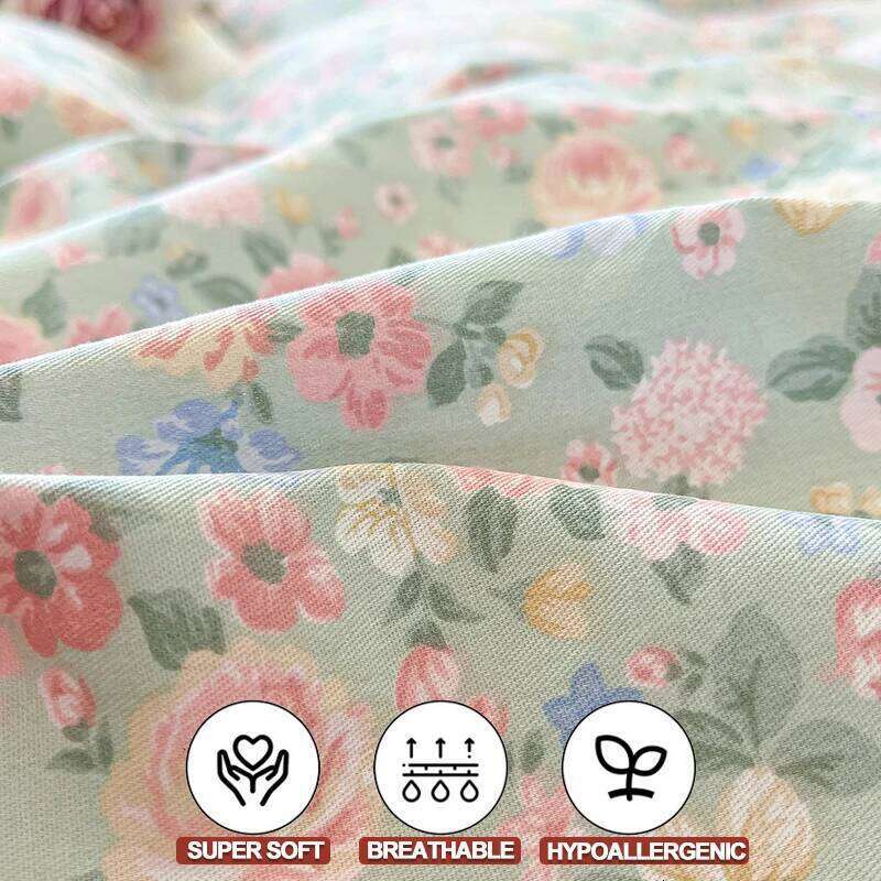 100% Cotton 3pcs - Wrinkle Resistant & Breathable | 1 Duvet Cover 2 Pillowcases, Comfort Bedding Set H260312