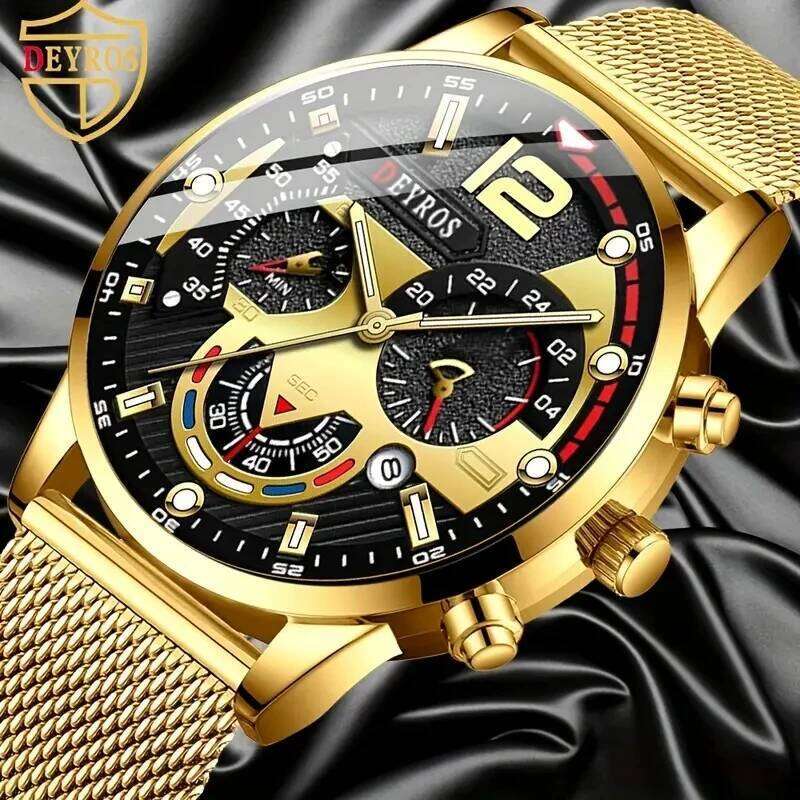 Fashion Mens Business Watches Luxury Quartz Wrist Luminous Clock Men Casual Calendar Watch