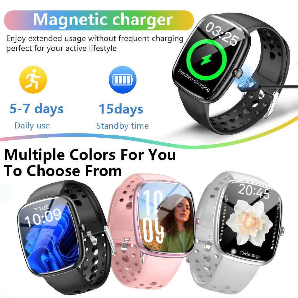 LAXASFIT New Men's Smart Watch 1.85-inch BT 5.4 Voice Call Music Playback Heart Rate Monitor Fitness Track Women's Smartwatch