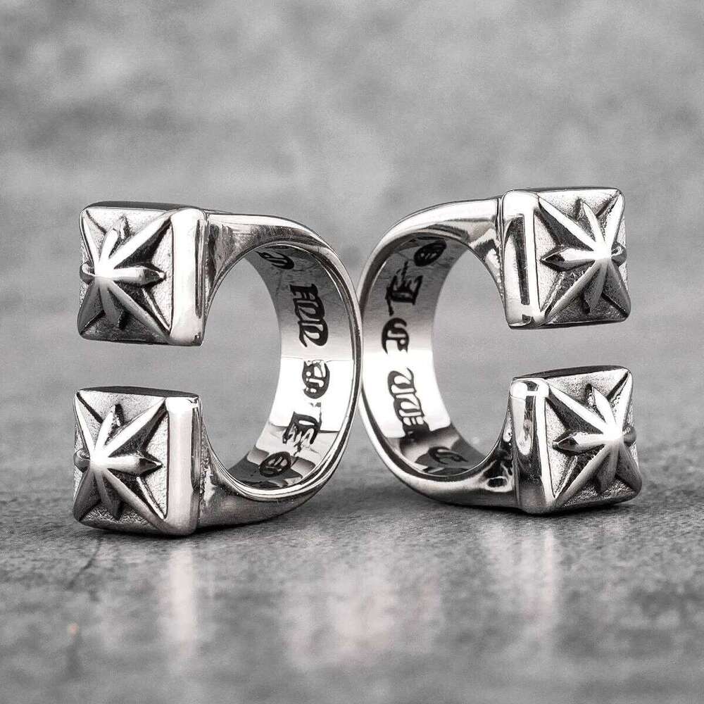 Vintage Gothic Flower Stainless Steel Mens Open Rings Punk Unique for Women Boyfriend Biker Jewelry Creativity Gift Wholesale H260312