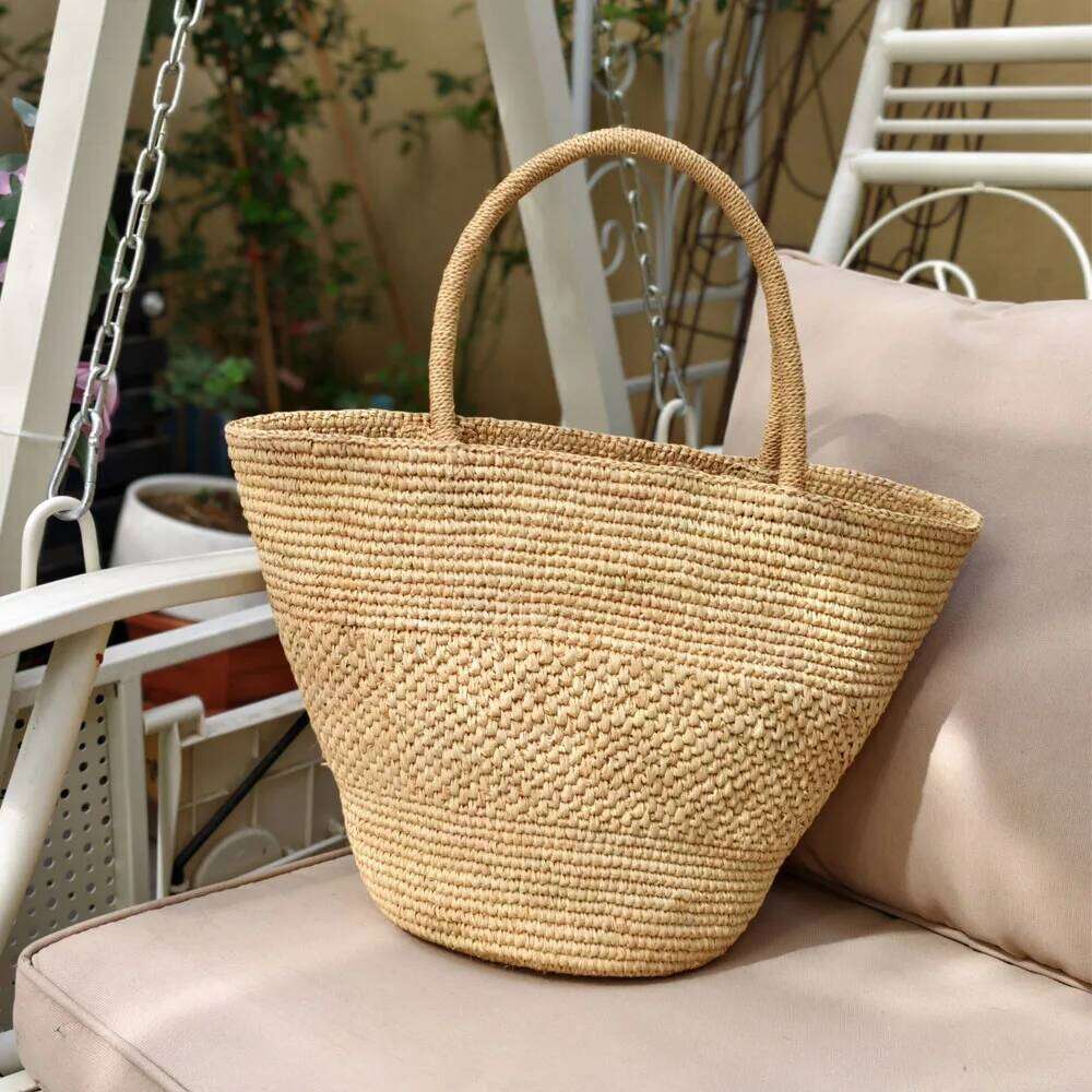 Straw Bag Women - Handmade Raffia Woven Tote Handbag, Summer Mesh Beach Purse For Vacation Holiday WONST