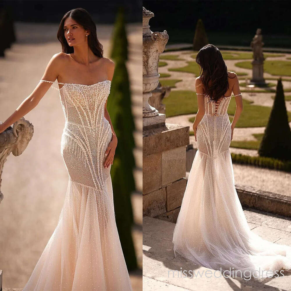 Sexy Spaghetti Straps Wedding Sequins Mermaid Bridal Gowns Illusion Lace Up Bride Dresses Custom Made Plus Size