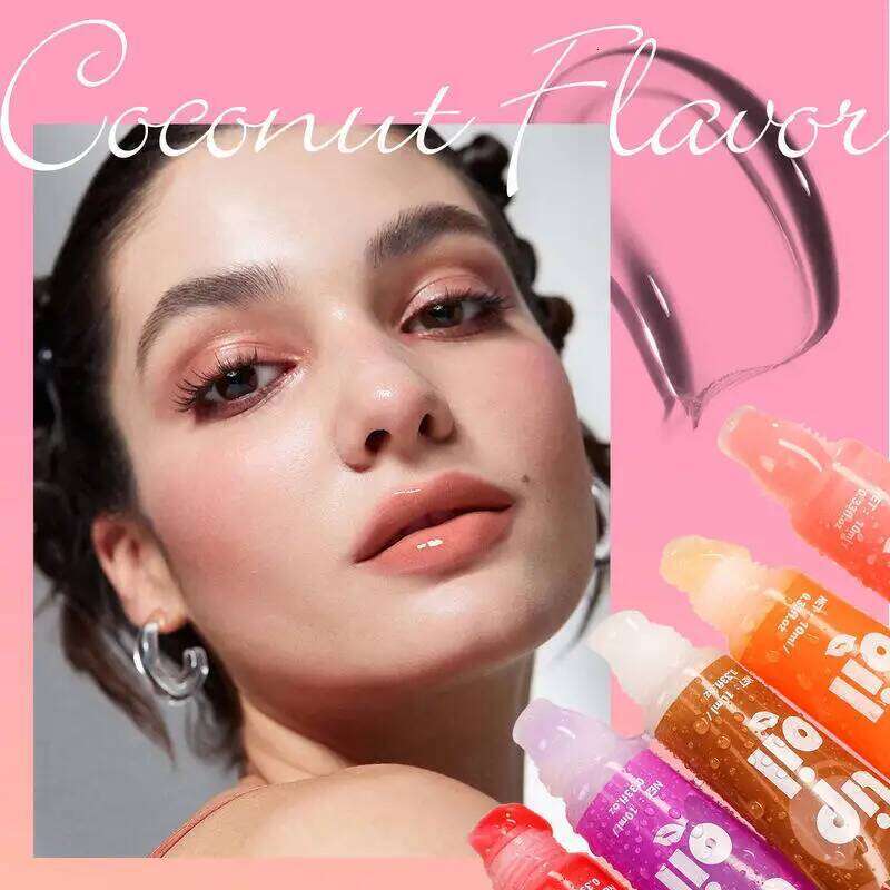 MLSMILE 6 Colors Fruit Flavor Moisturizing Mirror Oil Makeup Long-lasting Hydrating Lip Gloss New W260311