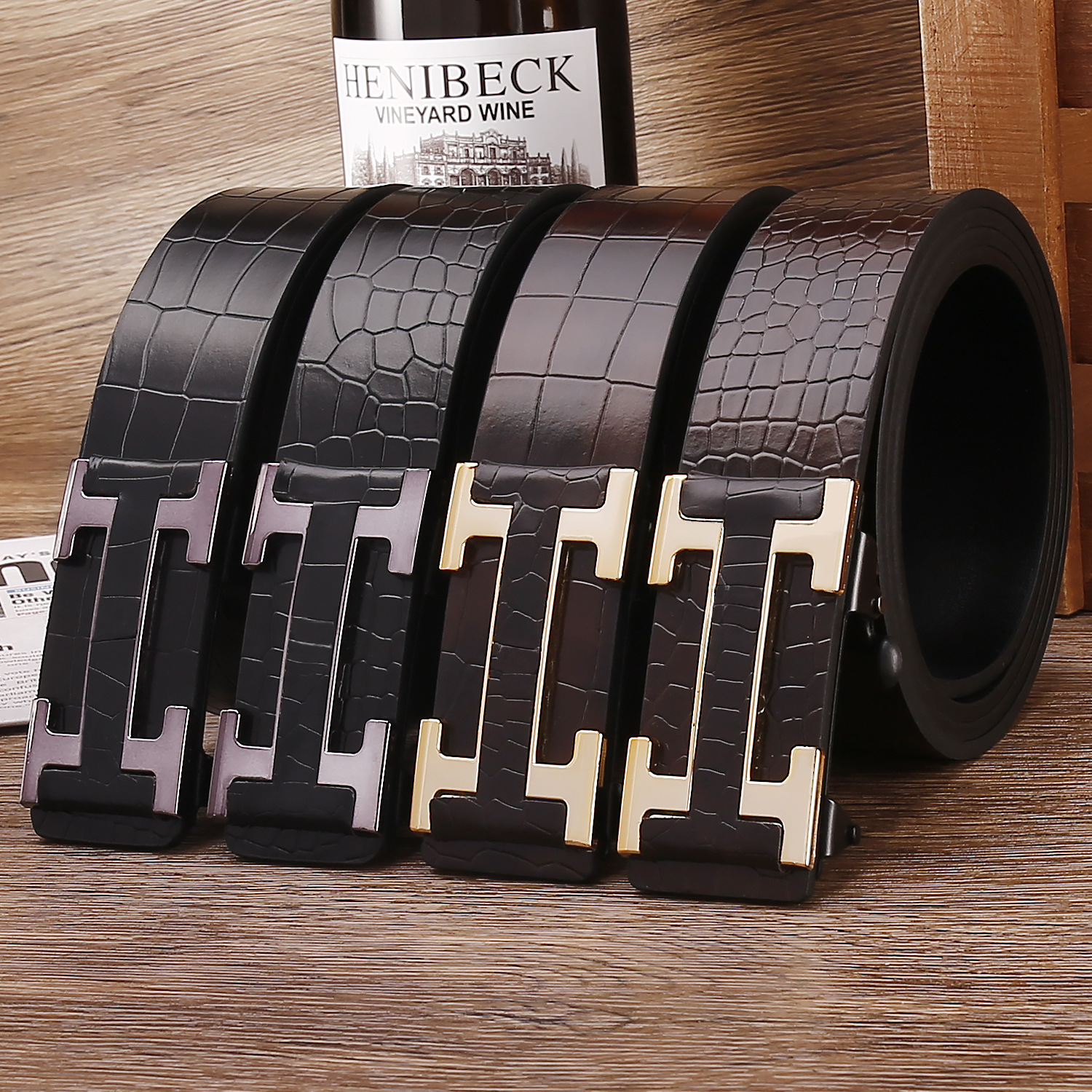 2026 New Designer Luxury Brand Men's Belt Wholesale Men's PU Belt Toothless Automatic Buckle Multi Functional Fashion Leisure Versatile Men&