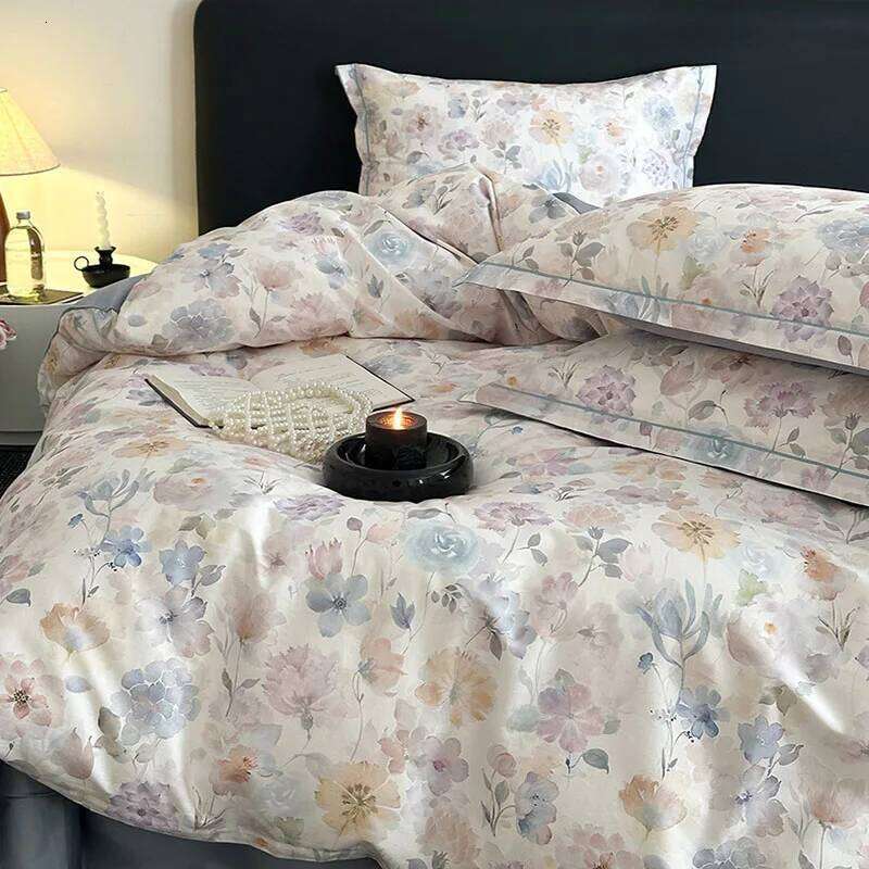 60S Long Staple Cotton Satin Bedding Sets Digital Printed Quilt Cover Set Skin Friendly Ultra Soft Bedclothes for All Seasons H260312