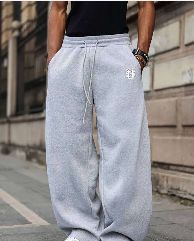 American Knife Street Printed Wide-leg US Dollar Logo Sports Long Pants, Cool and Trendy Autumn Men's Gifts
