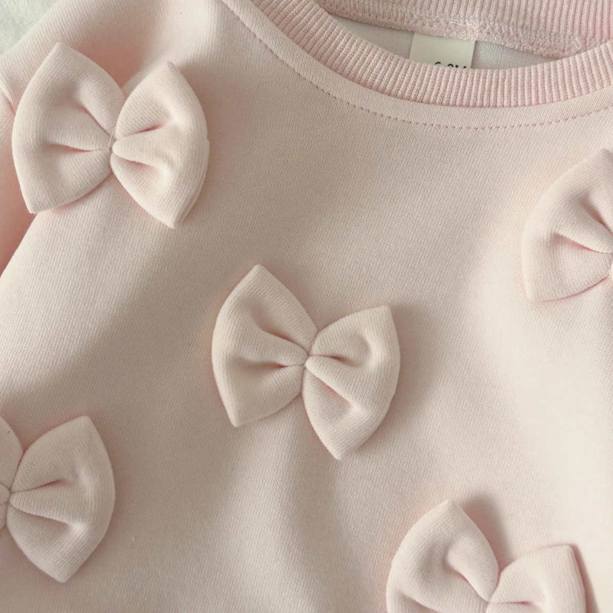 Cotton Baby Girl Clothing Bow Decoration Lace Hem Sweatshirt Elastic Waistband Pants Clothes Fall Outfits for bo 260311
