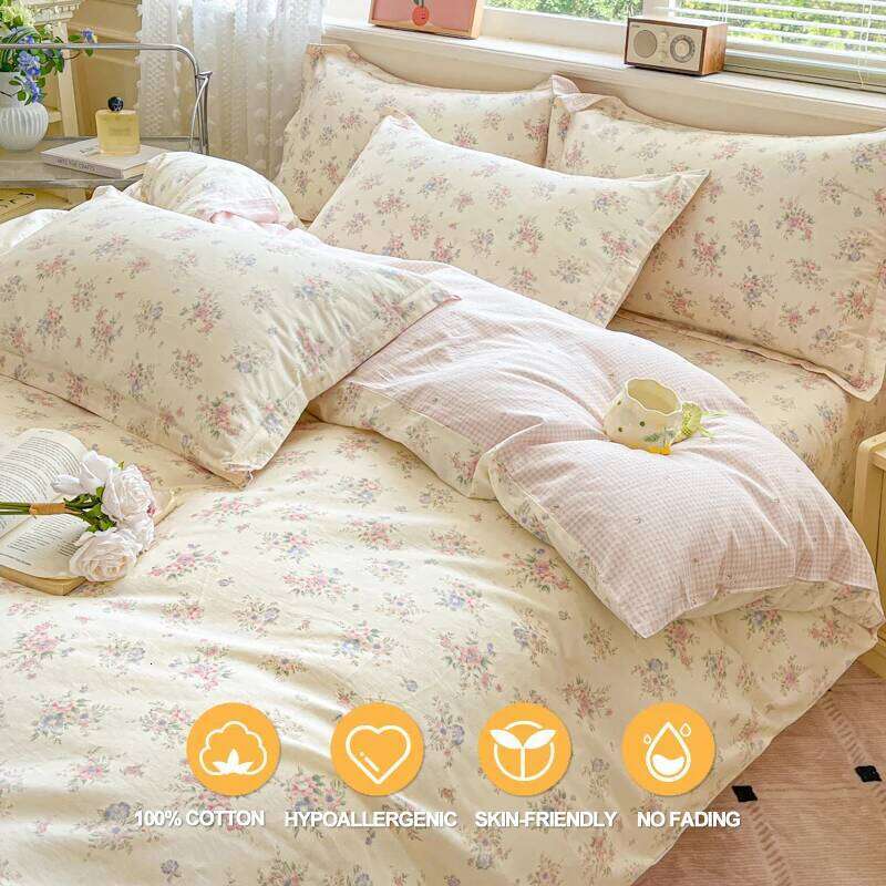 100% Cotton 3pcs - Bedding Set 1 Duvet Cover 2 Pillowcases, Hypoallergenic, Comfort Suitable for All Seasons H260312