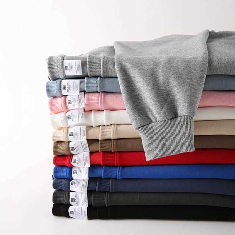 New Heavy Fabric Men/Women Simple Style Sweatshirts Fashion Soild Color O Neck Loose Hoodies Autumn Casual Pullover Tops M260312