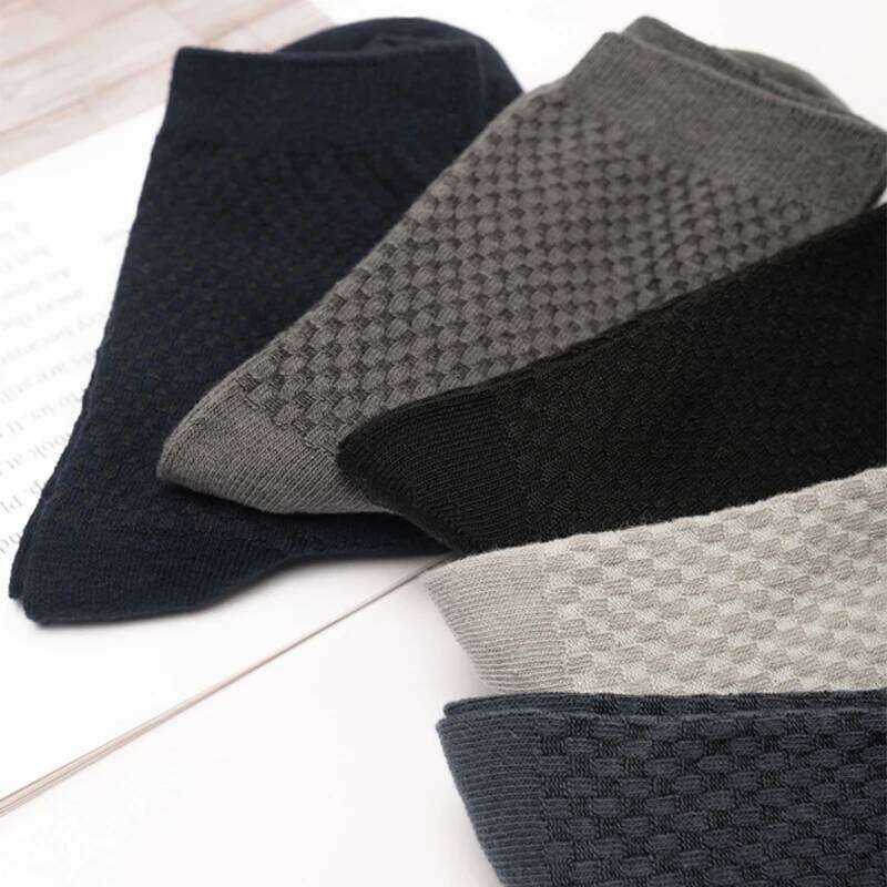 10Pairs/Lot Men's Bamboo Fiber Long Black Business Soft Breathable New High Quality Autumn for Male Socks Plus Size 39-48 Z260312