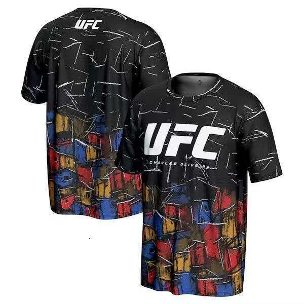 2026 New Men's T-Shirt 3D Printed UFC Wrestling Training Wear European And American Youth Sports Round Neck Short Sleeve WKERSIY