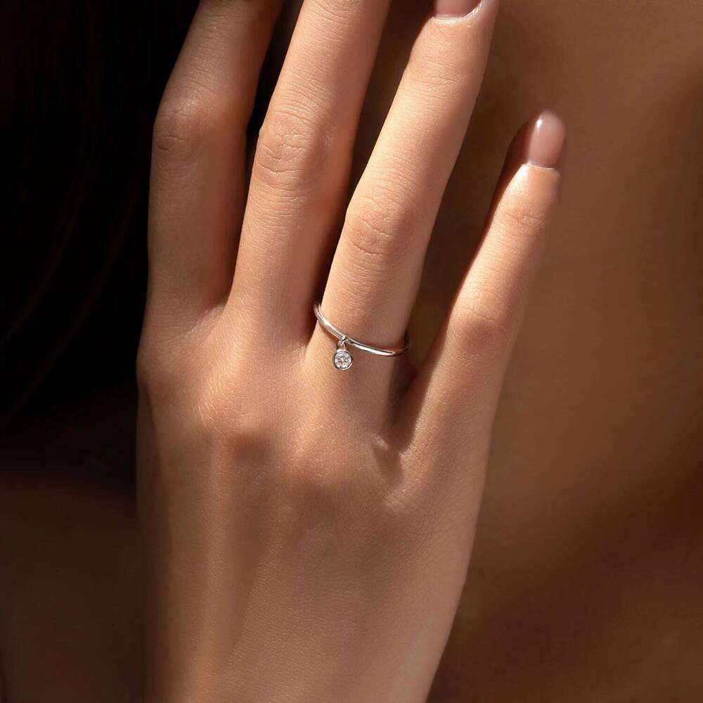 MODIAN D Color Round Moissanite Ring 925 Sterling Silver Small Charms Sparkling Finger Rings For Women Wedding Jewelry Gift H260312