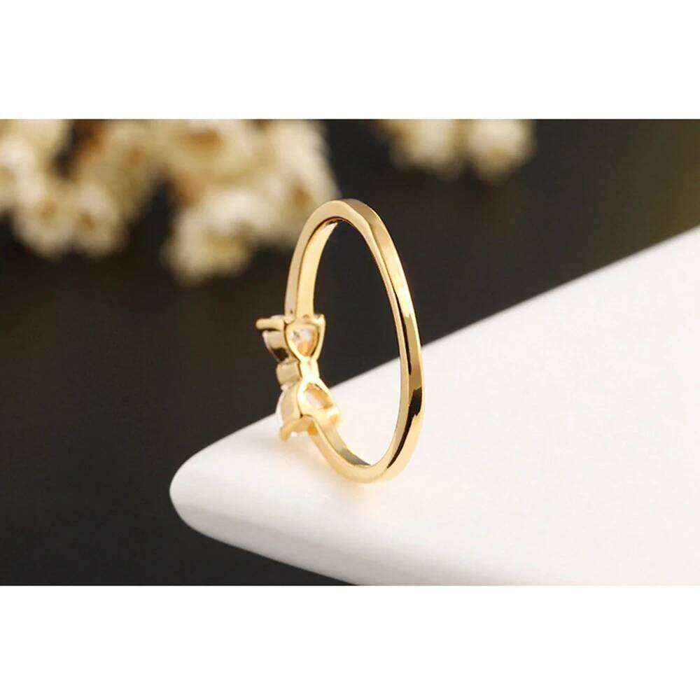 New Brand Women Statement Rings Jewelry White Gold Color Bowtie Cubic Zirconia Wedding Band Ring Bague Femme Bijoux H260312