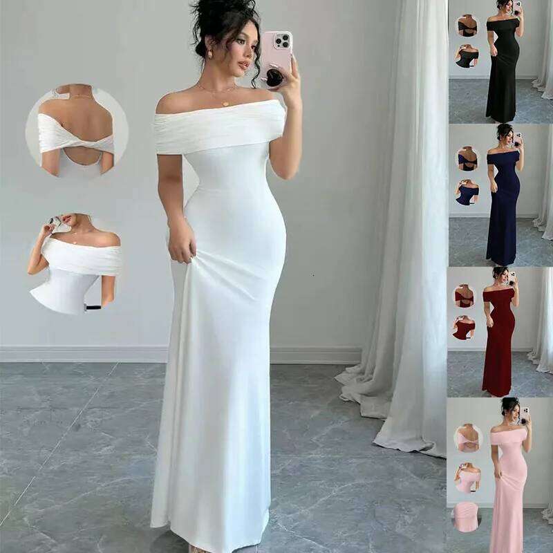 Off Shoulder Party Womens Sleeveless Sexy Bodycon Midi Dress, Elegant Bandage Cocktail Dress for Night Out C260312