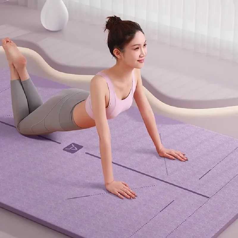 Double layer yoga mat thickened anti slip skipping rope mat widened fitness mat household outdoor yoga mat and auxiliary prod M260312