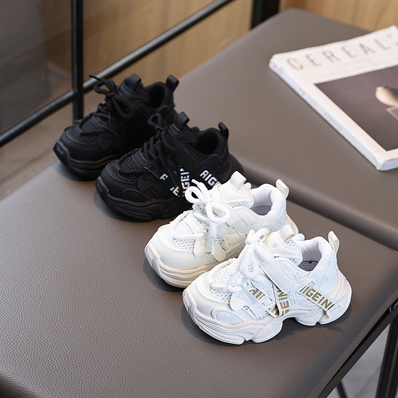 Kids Chunky Sneakers Breathable Mesh Toddler Sport Shoes Non-Slip Casual Trainers Eco-Friendly Soft Insole for Boys Girls Free Shipping