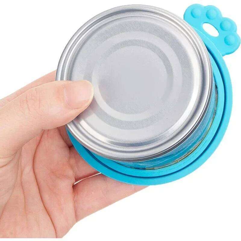 2pcs/set Reusable Pet Dogs Cats Food Can Cover Silicone 26Y0312