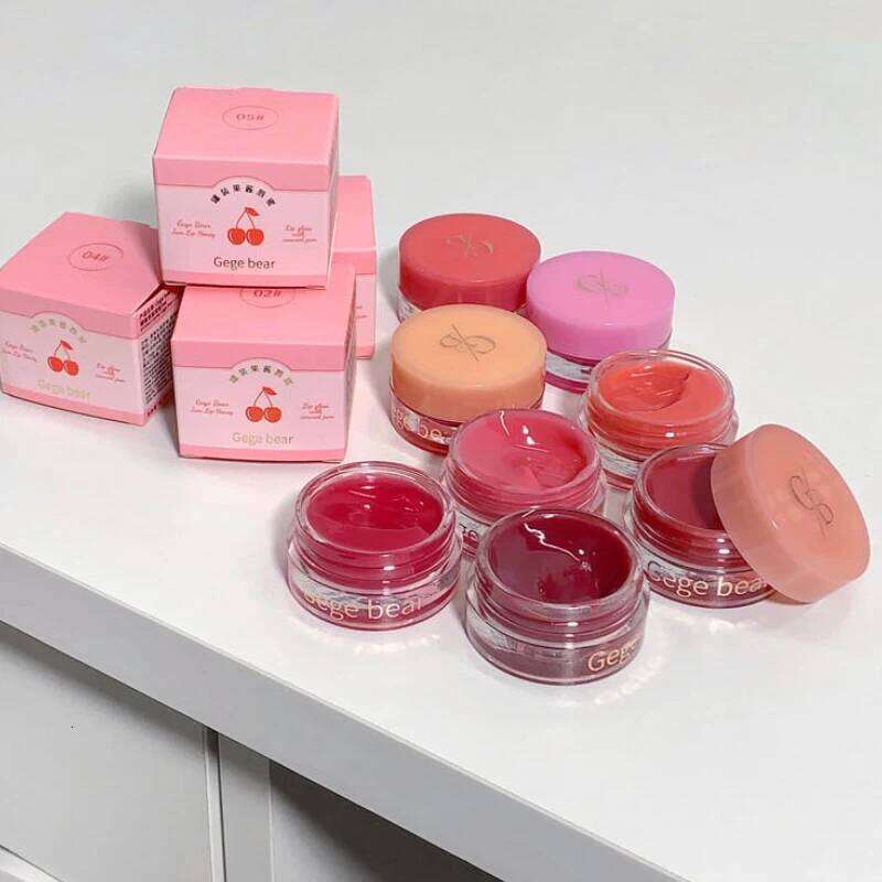 Gege bear Lip Gloss with canned Jam Moisturizes Moist and makes it hard stick to red lips W260311