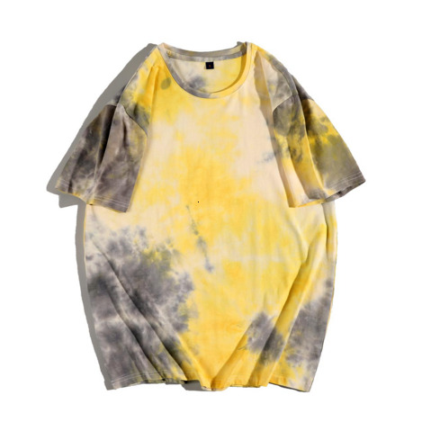 China-Chic New Chinese Traditional Pattern Elk Tie Dyed Short Sleeve T-shirt Rainbow Gradual Change Vintage Beast Print Men's Summer Versatile To
