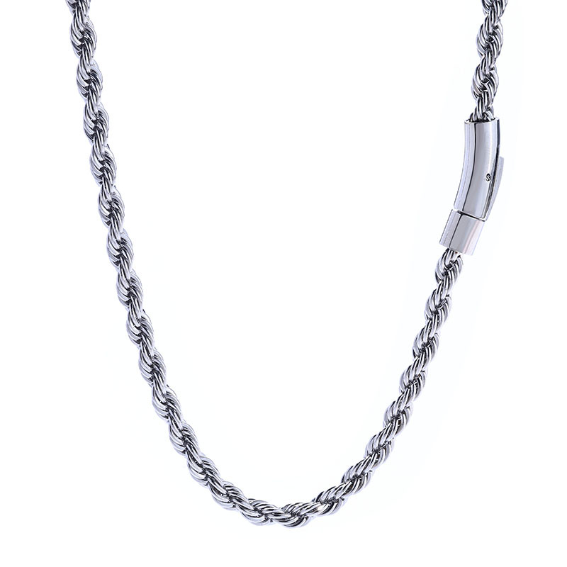 The Minimalist Design Of The Silver Rope Chain Necklace In Hip Hop Style Is Perfect For Gifting Exquisite Necklaces To Fashion Enthusiasts