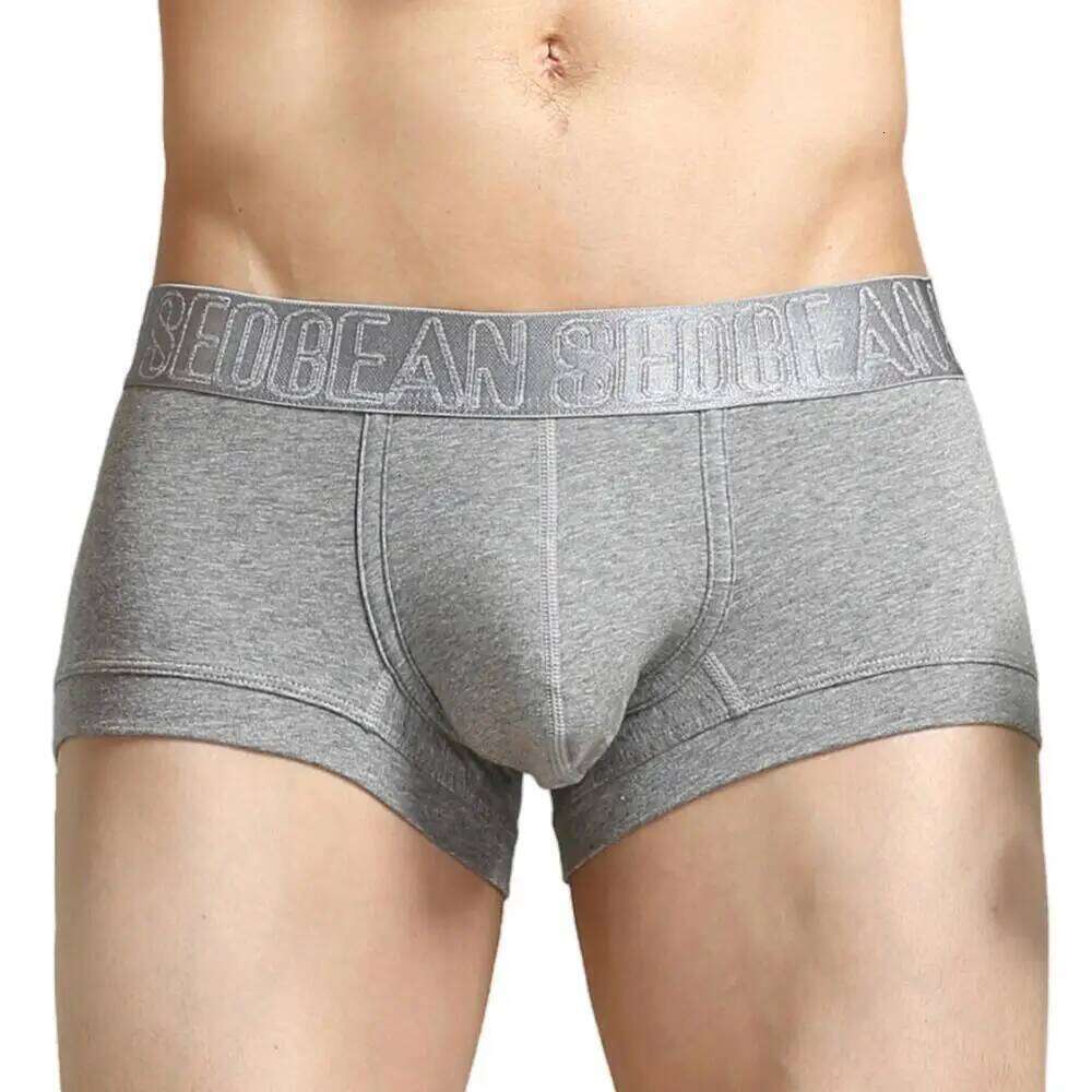SEOBEAN Men's Breathable Cotton Boxer Shorts U-Convex Pouch Low-Waist Soft Stretch Underwear for Daily Casual & Intimate Wear Z260312