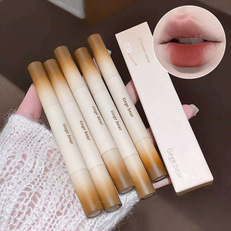 Gege Bear Matte Lip Powder Cream Soft Velvet Finish, Natural-Looking and Skin-Tone Enhancing, Long-Lasting, W260311