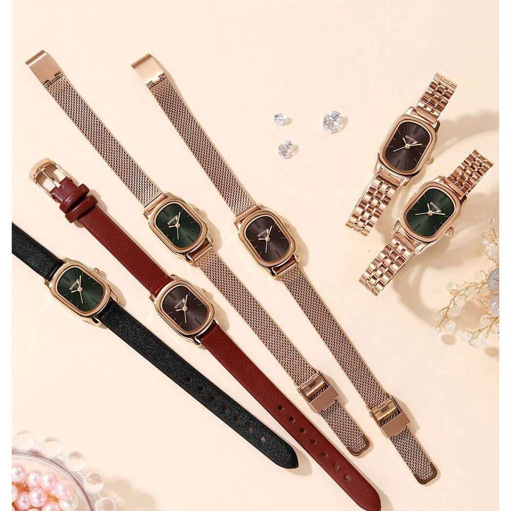 SANDA Genuine New Quartz Watch Casual Fashion Rose Gold Case Womens Watches Maroon Leather Strap Waterproof P1104