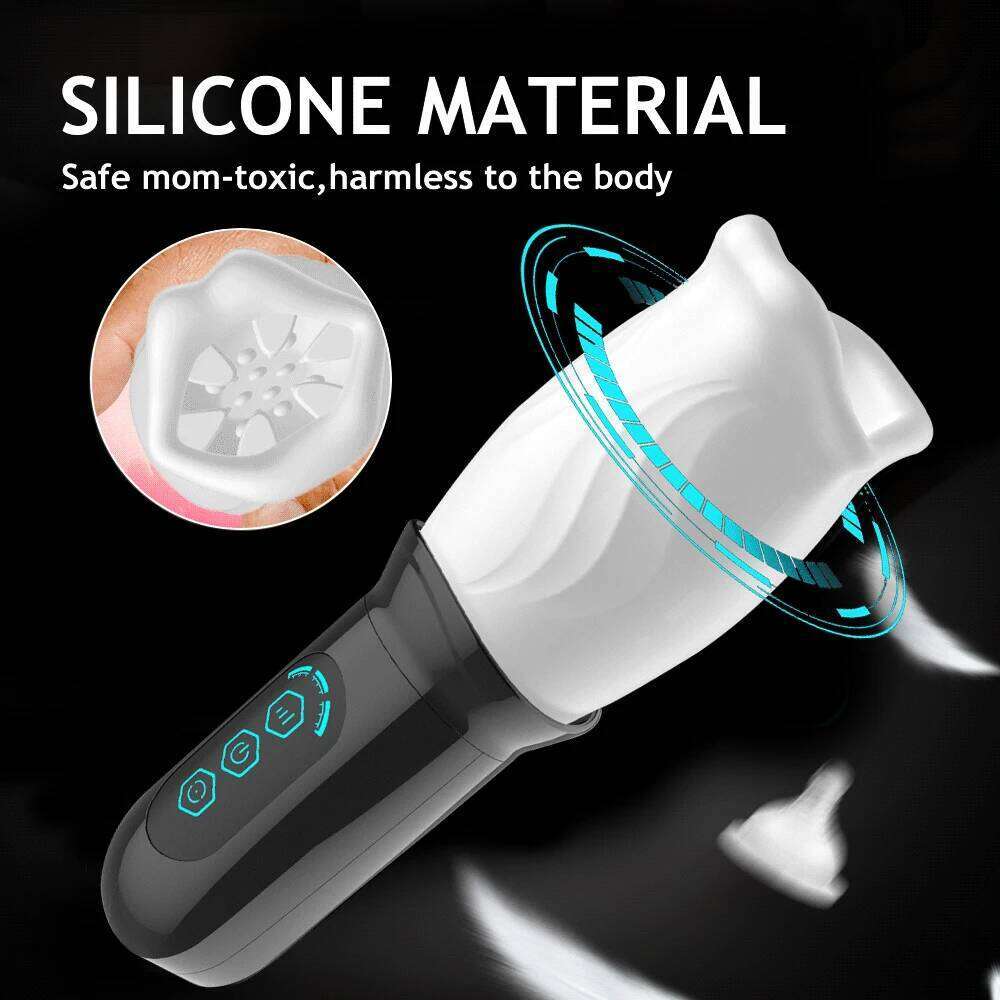 Automatic Rotating Vibrating Male Masturbator Penis Massage Vibrator Real Oral Sex Glans Delay Trainer Masturbation Toys for Men Z260311