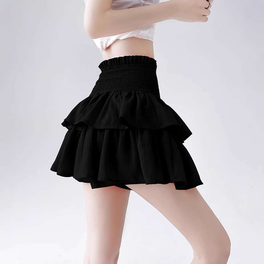 White fluffy short skirt for women, spring autumn 2025 new ballet cake high-waisted slimming half skirt, European and American style
