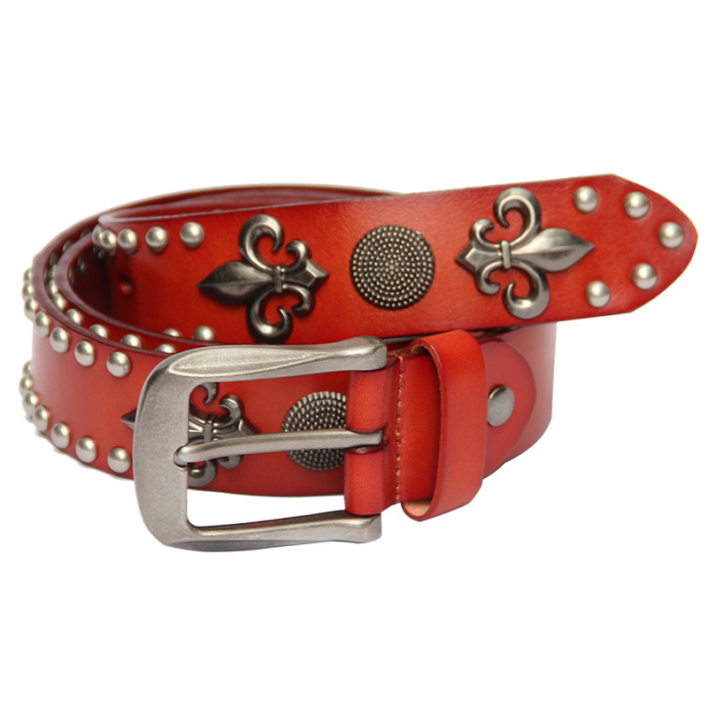 2026 New Designer Luxury Brand Top Leather Personalized Men's Belt Style Fashion Rivet Decorative Belt Multi Functional Performance Belt