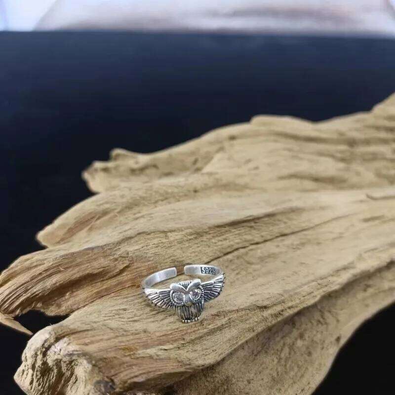Buyee 925 Sterling Silver Finger Cute Owl Small Open Ring for Women Fashion Animal Fine Jewelry Circle with Box H260312