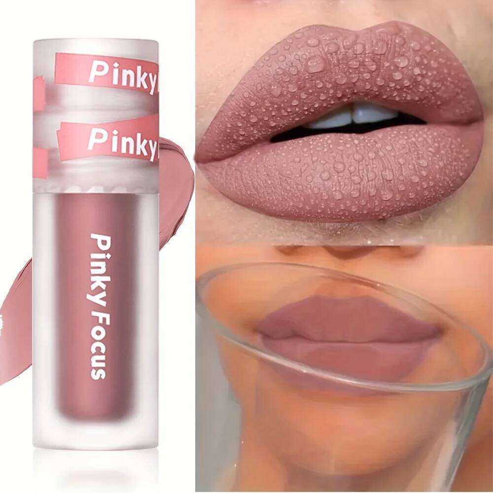 Matte Lip Gloss - Smudge-resistant, non-stick cup waterproof and sweatproof, long-lasting matte silky velvet lip gloss W260311