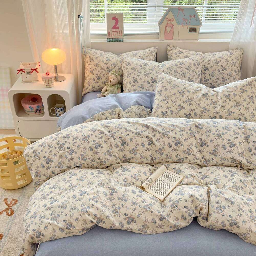100% Cotton Bedding Set - 1 + 2 Pillowcases, Ultra Soft Breathable Duvet Cover Set, Machine Washable No Fading H260312