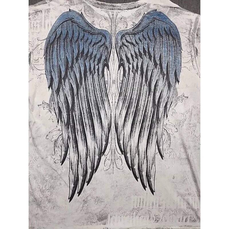 Y2K Affliction Vintage Grunge Graphic T Shirt Mens Gothic Couple Matching Tops Oversized Cotton Tee Streetwear Summer ddmythur